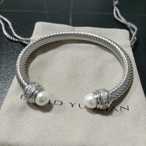 💖David Yurman💖 Cable Classics Color Bracelet with Pearls and Diamond,7mm